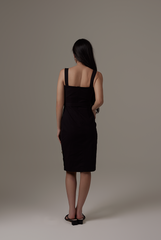 Madeleine Square Neck Dress in Black