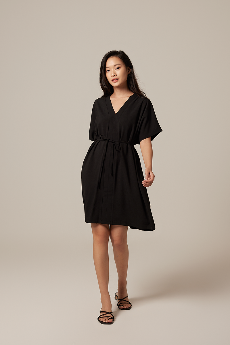 Rumiel Kimono Dress in Black