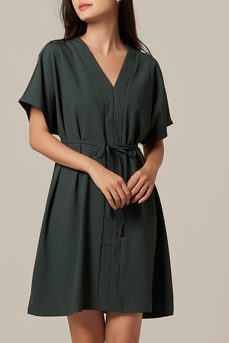 Rumiel Kimono Dress in Pine