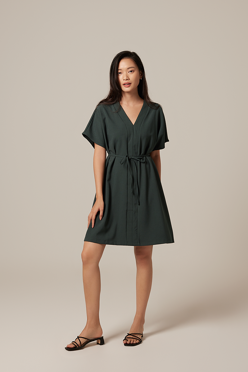 Rumiel Kimono Dress in Pine