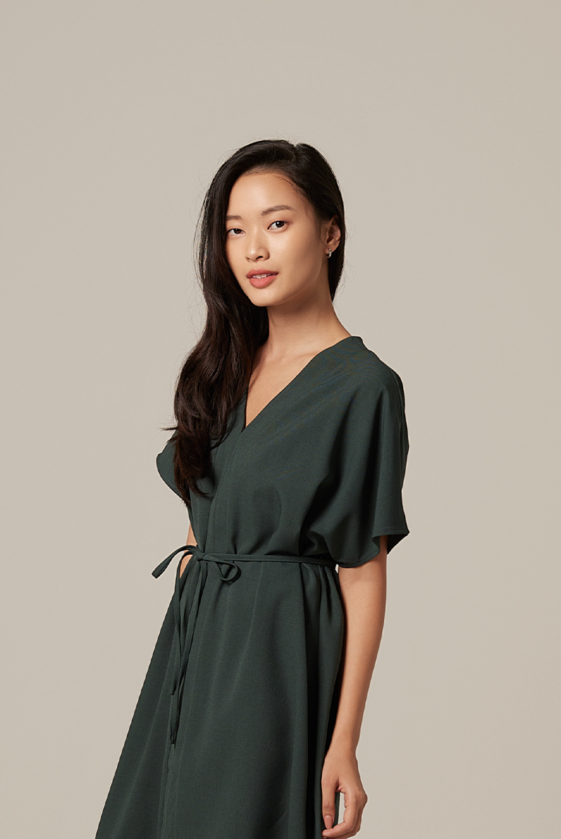Rumiel Kimono Dress in Pine