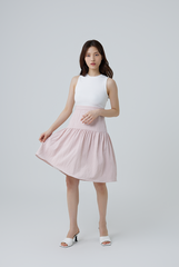 Eloisa Gingham Tiered Dress in Dusty Pink