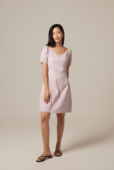 Mindy V-Neck Textured Dress in Lilac