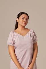 Mindy V-Neck Textured Dress in Lilac