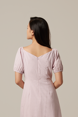 Mindy V-Neck Textured Dress in Lilac