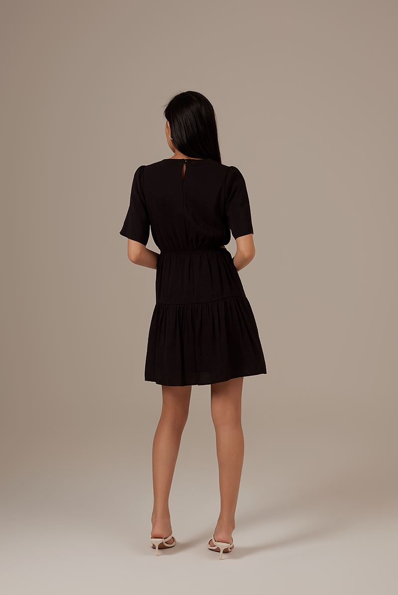 Odina Side-Cut Dress in Black