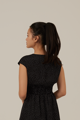 Jenevie Smocked Waist Dress in Black