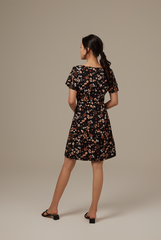 Carlyn Floral Dress in Black