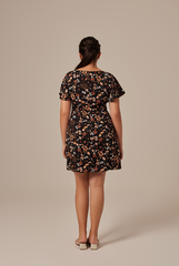 Carlyn Floral Dress in Black