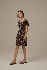 Carlyn Floral Dress in Black