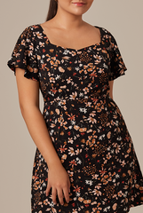 Carlyn Floral Dress in Black