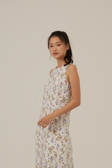 Brigitta Floral Halter Dress in White