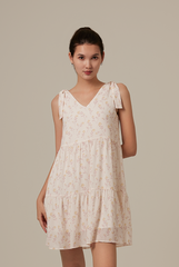 Azora Floral Slip Dress in Powder