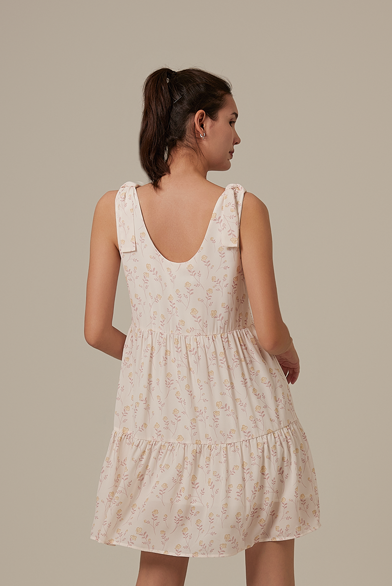 Azora Floral Slip Dress in Powder