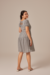 Merelyn Ribbon-Tie Dress in Black
