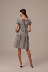 Merelyn Ribbon-Tie Dress in Black