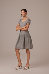 Merelyn Ribbon-Tie Dress in Black