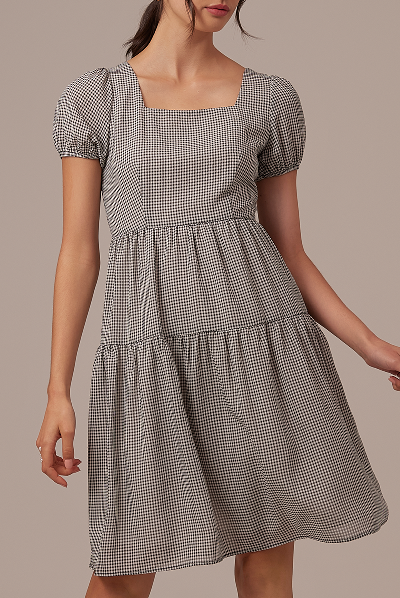 Merelyn Ribbon-Tie Dress in Black