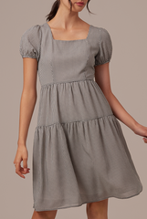Merelyn Ribbon-Tie Dress in Black
