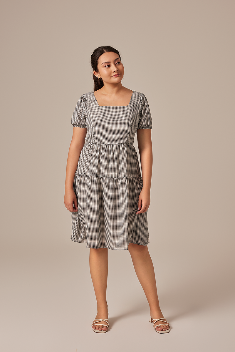 Merelyn Ribbon-Tie Dress in Black