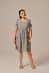 Merelyn Ribbon-Tie Dress in Black