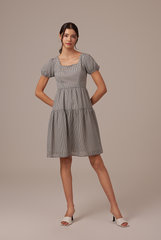 Merelyn Ribbon-Tie Dress in Black