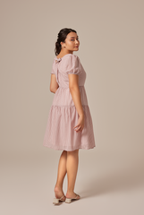 Merelyn Ribbon-Tie Dress in Wine
