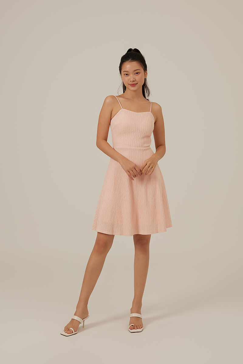 Rosslyn Sleeveless Rib Dress in Powder