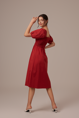 Jamie Smocked Dress in Brick