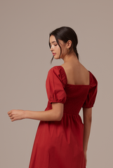Jamie Smocked Dress in Brick
