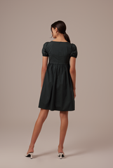 Hilary Ruched Bodice Dress in Pine
