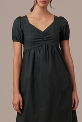 Hilary Ruched Bodice Dress in Pine