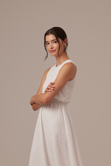 Levi Textured Swing Dress in White