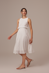 Levi Textured Swing Dress in White