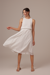 Levi Textured Swing Dress in White