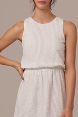 Levi Textured Swing Dress in White