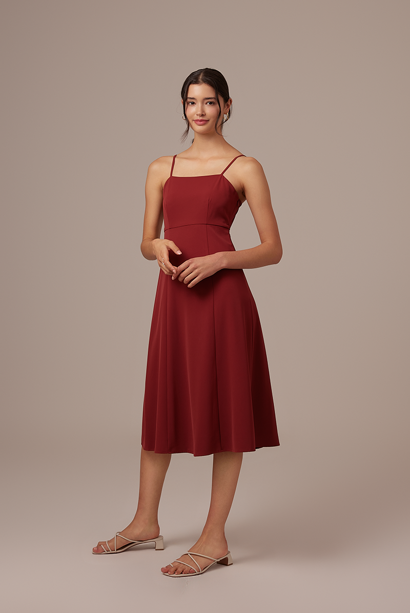 Devi Sleeveless Dress in Chestnut