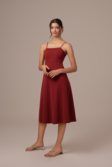Devi Sleeveless Dress in Chestnut