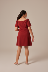 Anvi Sweetheart Dress in Chestnut