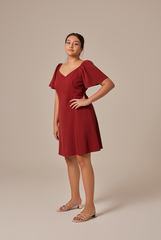 Anvi Sweetheart Dress in Chestnut