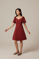 Anvi Sweetheart Dress in Chestnut