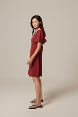 Anvi Sweetheart Dress in Chestnut