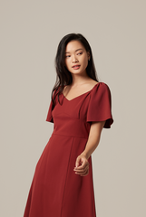 Anvi Sweetheart Dress in Chestnut