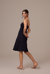 Tierra V-neck Dress in Navy Blue