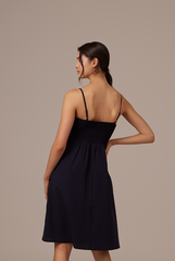 Tierra V-neck Dress in Navy Blue