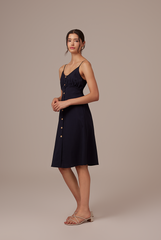 Tierra V-neck Dress in Navy Blue