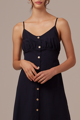 Tierra V-neck Dress in Navy Blue