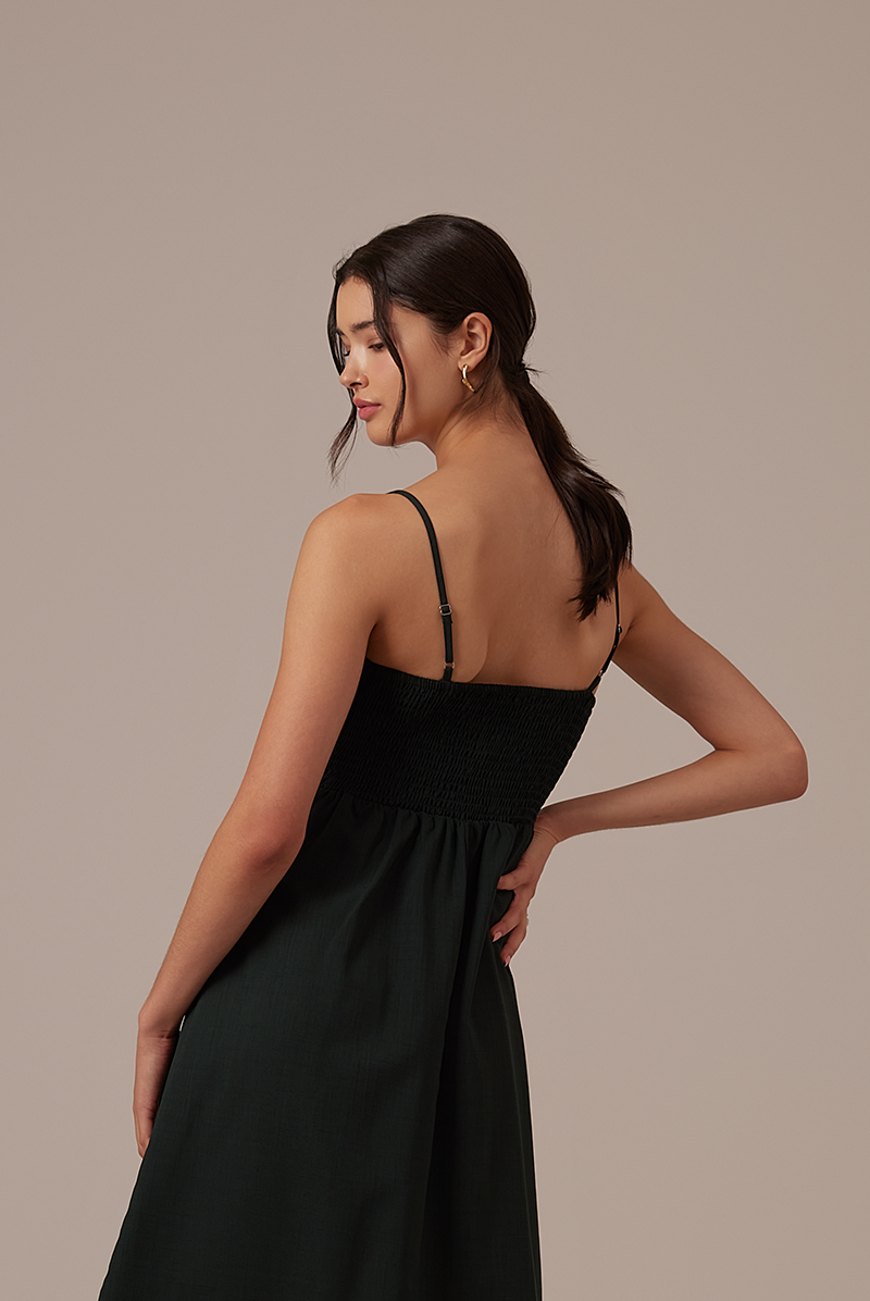 Tierra V-neck Dress in Pine