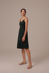 Tierra V-neck Dress in Pine