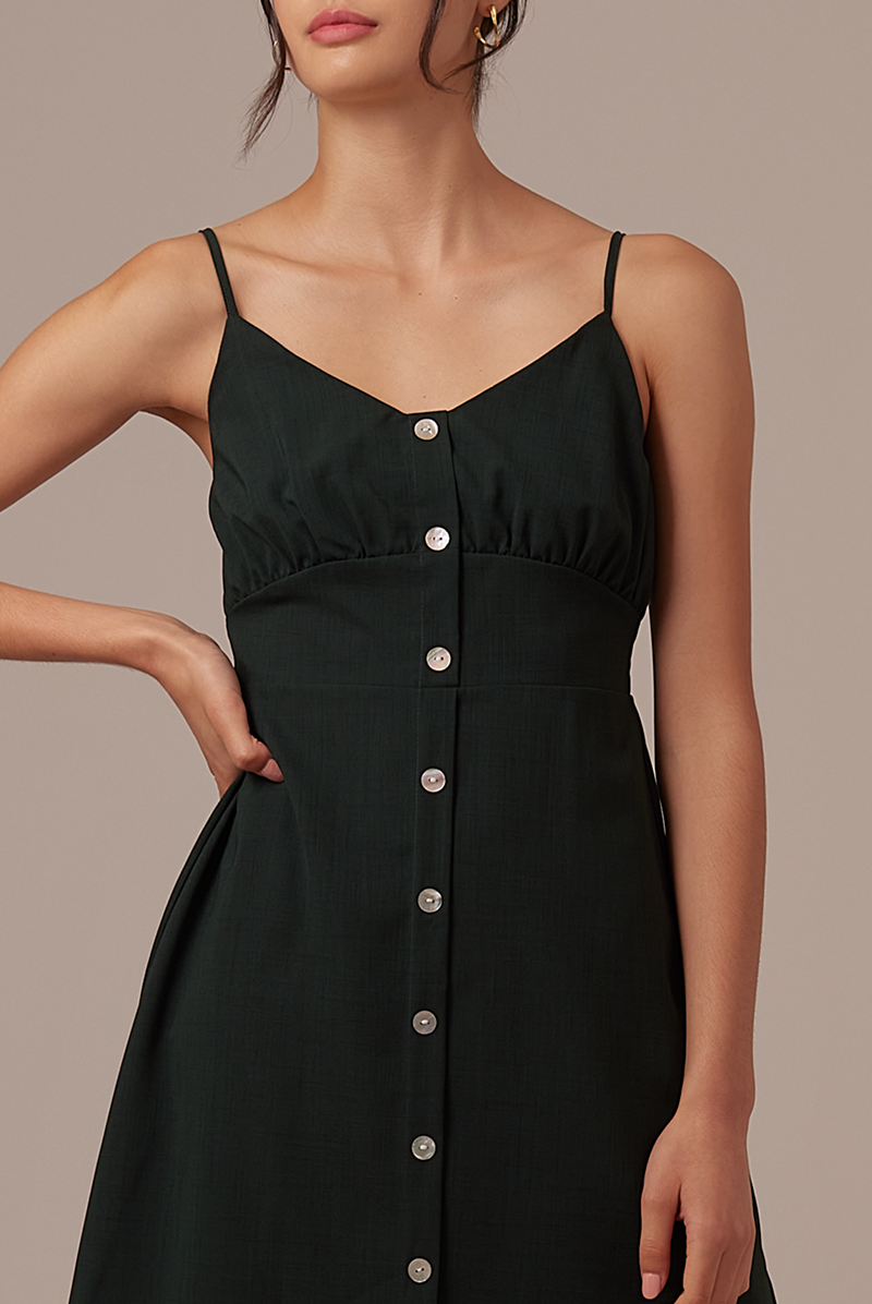 Tierra V-neck Dress in Pine